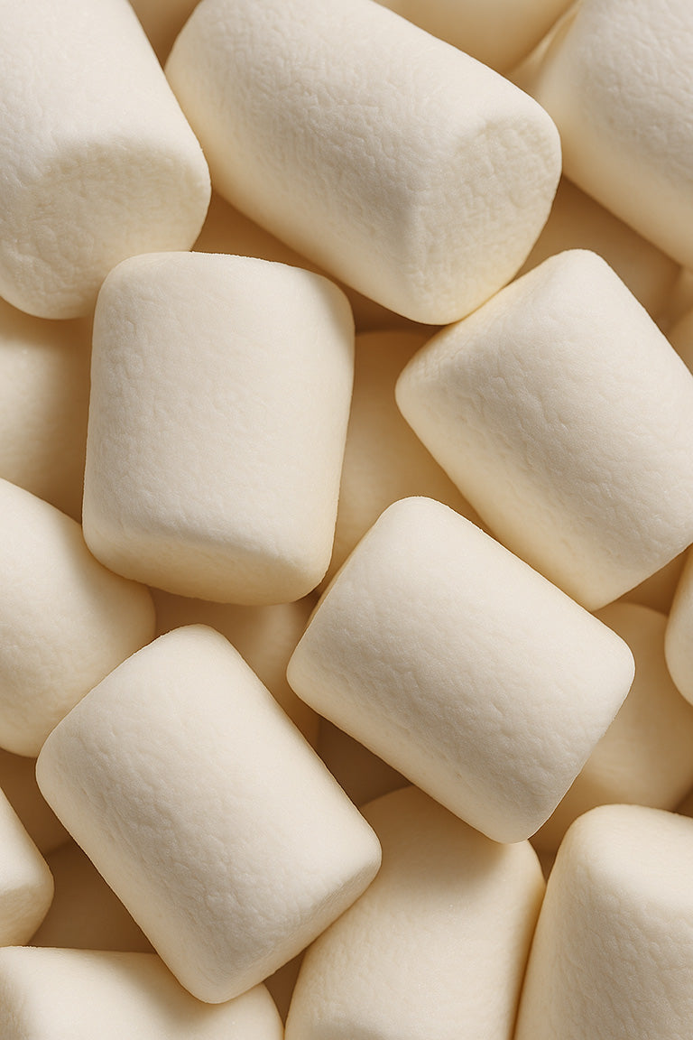 Close-up of white marshmallows